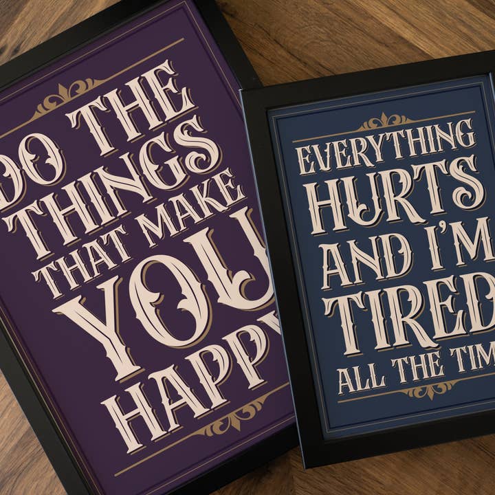 Hayley Jade Design Studio - Wholesale Art Print - What Makes You Happy Vintage Typography Print1