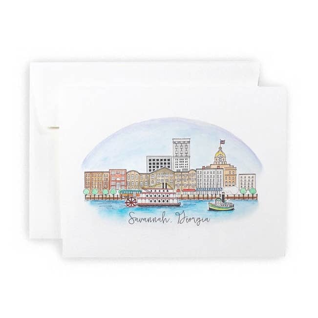 Juego de tarjetas de felicitación o tarjetas de notas de Savannah, Georgia para venta al por mayor de Natty Michelle Paperie
