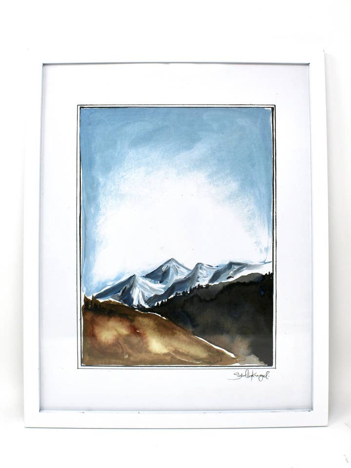 Simple Mountains Art Print for wholesale by Shelby Kregel Art and Design
