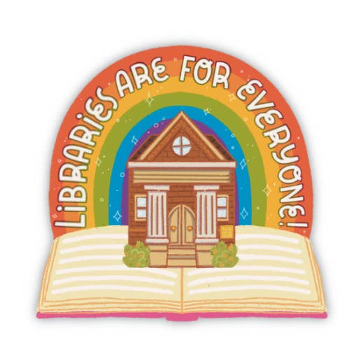 Libraries Are For Everyone Holographic Sticker for wholesale by Happy Little Paper Co