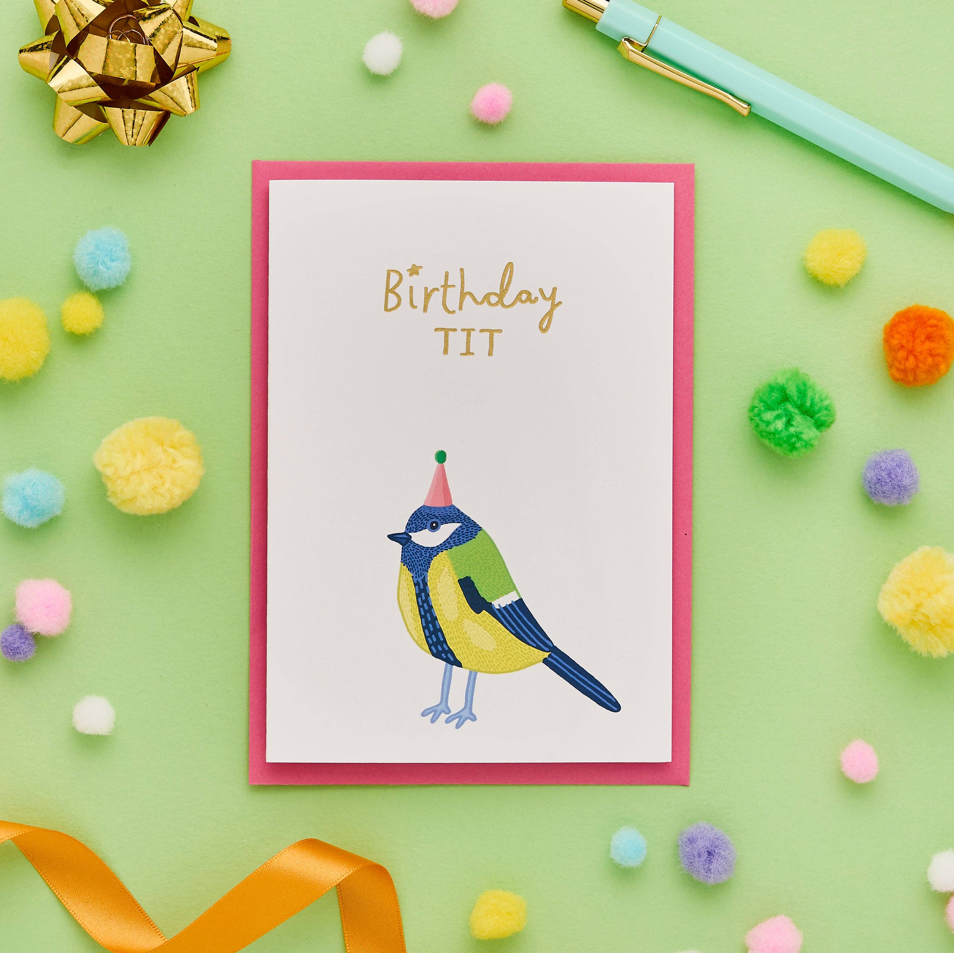 You've Got Pen On Your Face – Großhandel Geburtstagskarten – Birthday Tit | Lustige weibliche Geburtstagskarte | Goldfolien-Oberfläche1