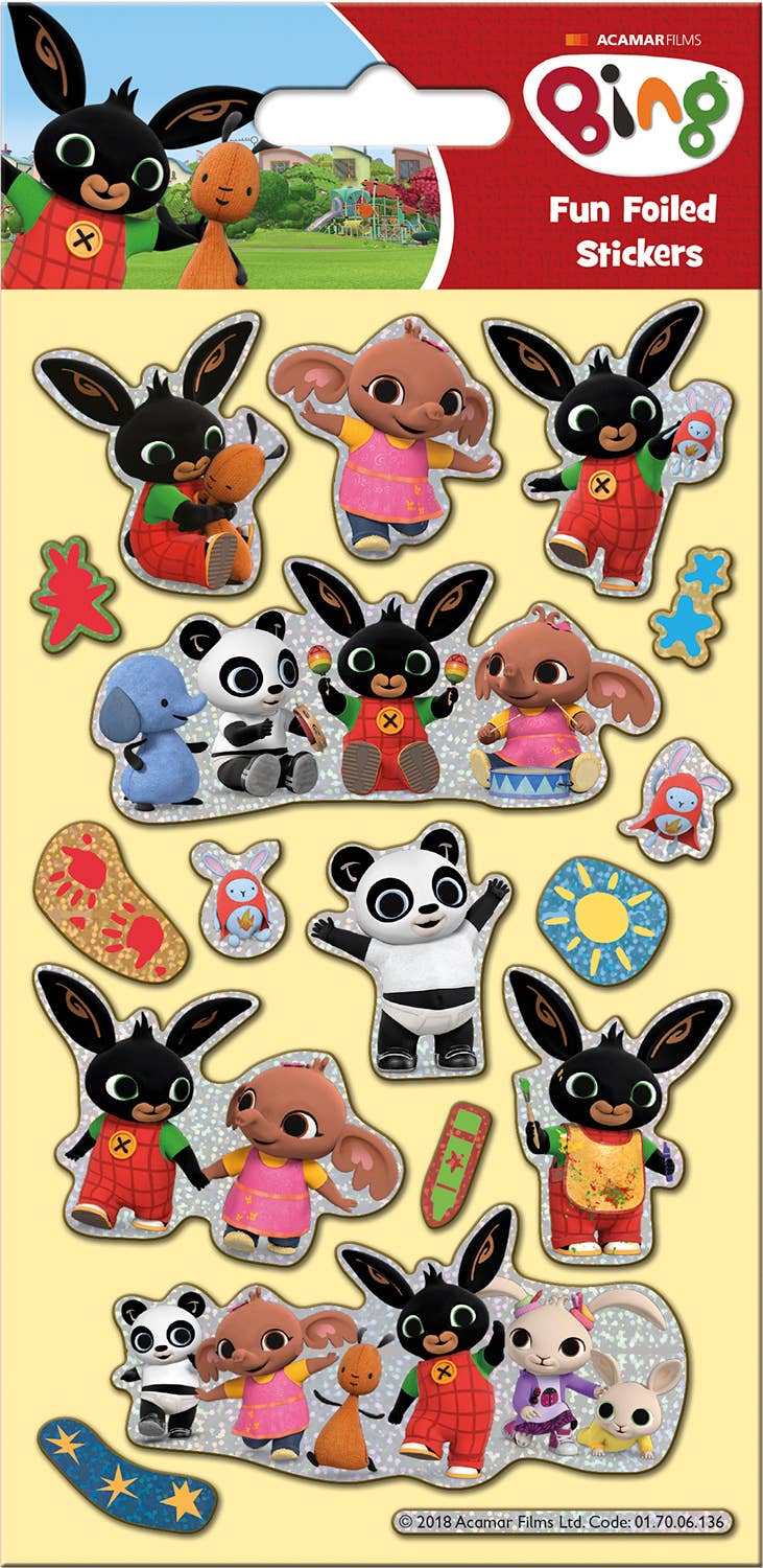 Paper Projects Ltd – wholesale Sticker – Child & baby – Bing Foiled Sticker Pack0