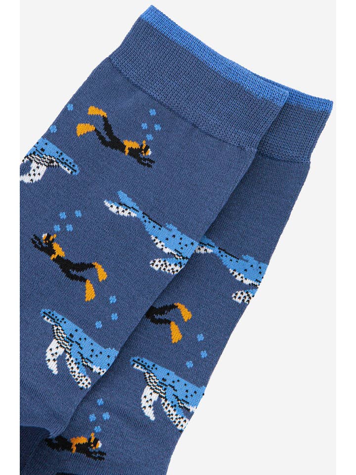 Sock Talk - Wholesale Socks - Men's - Men's Scuba Diver and Whale Bamboo Socks1