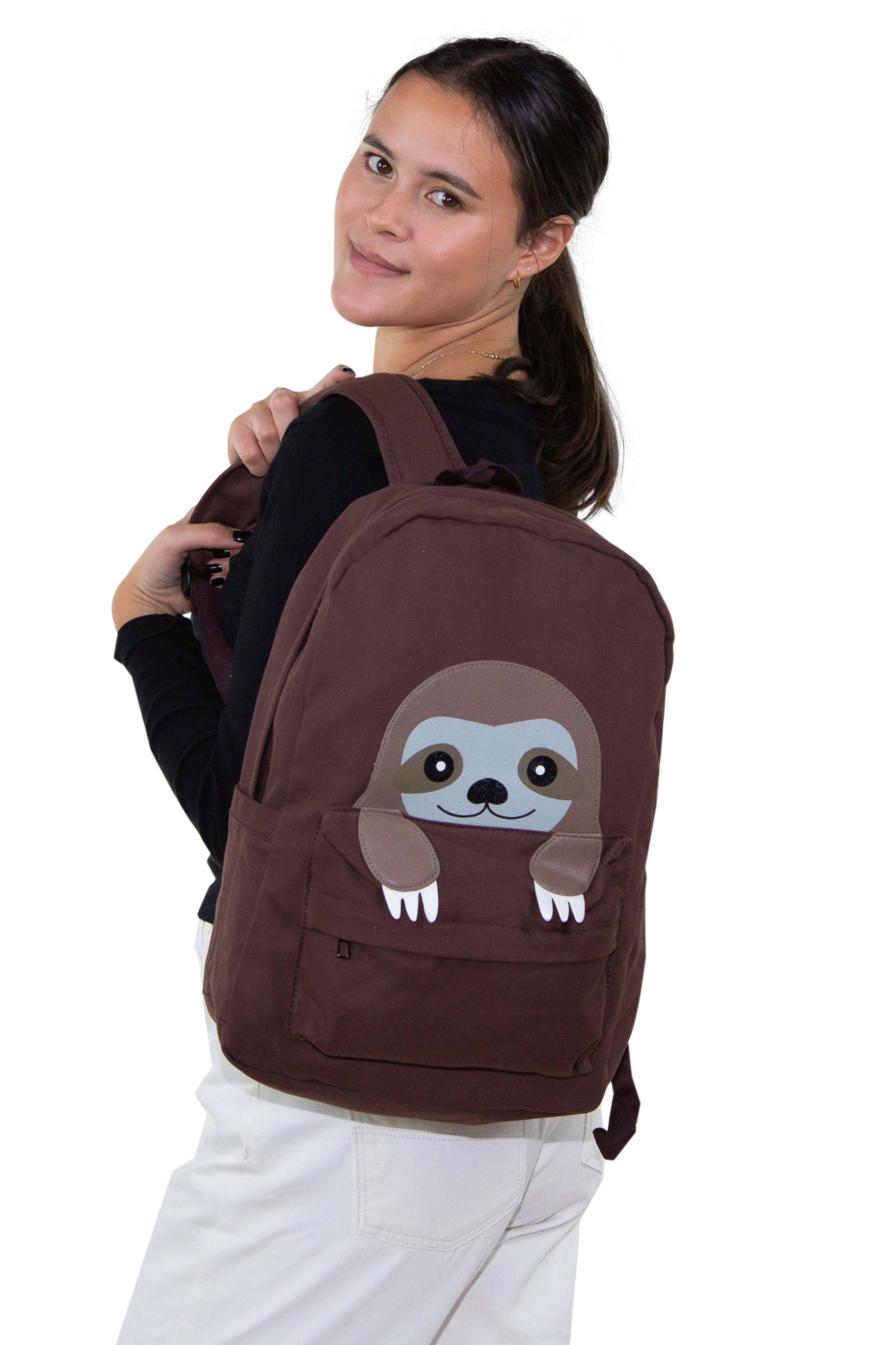 COMECO INC - Wholesale Backpack - Women's - Peeking Baby Sloth Canvas Backpack6