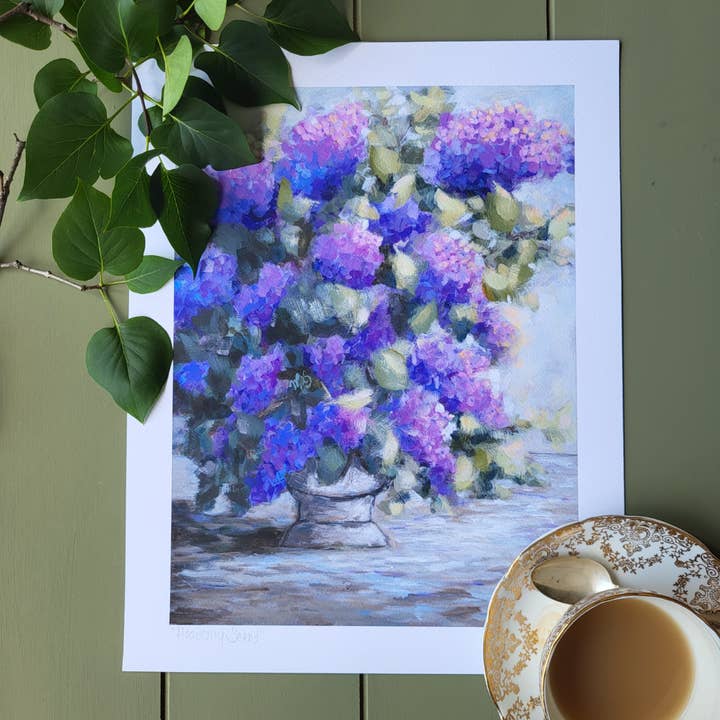 Garden Decor, Flower Shop, Lilac Art Print "Heavenly Scent" for wholesale by Glass Muriel
