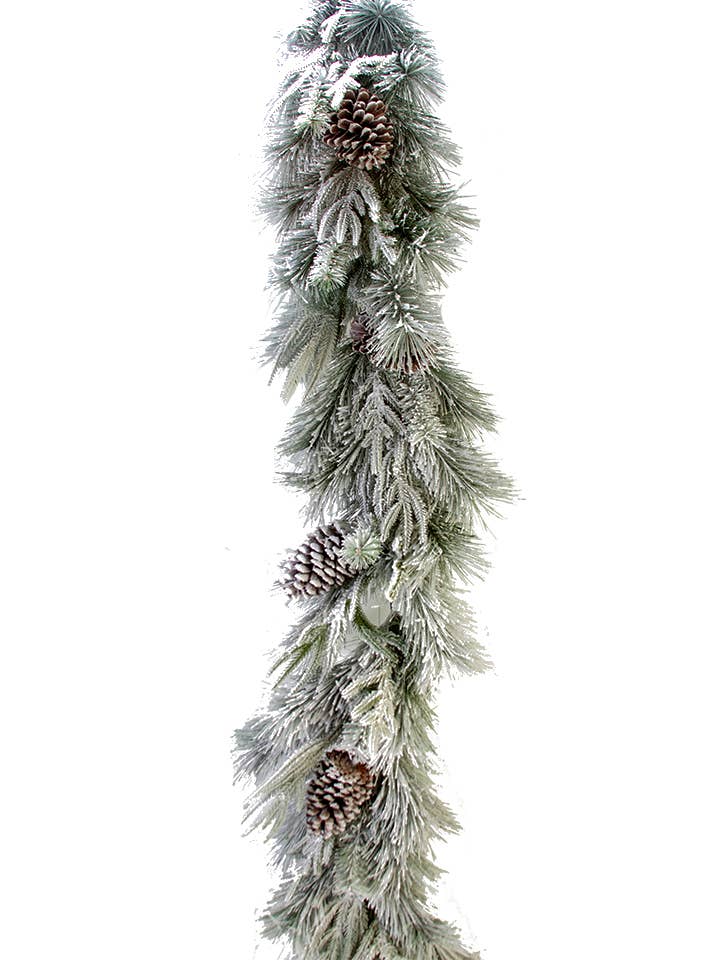 American Best - Wholesale Artificial Flowers - 6' FLOCKED PINE MIXED GARLAND0
