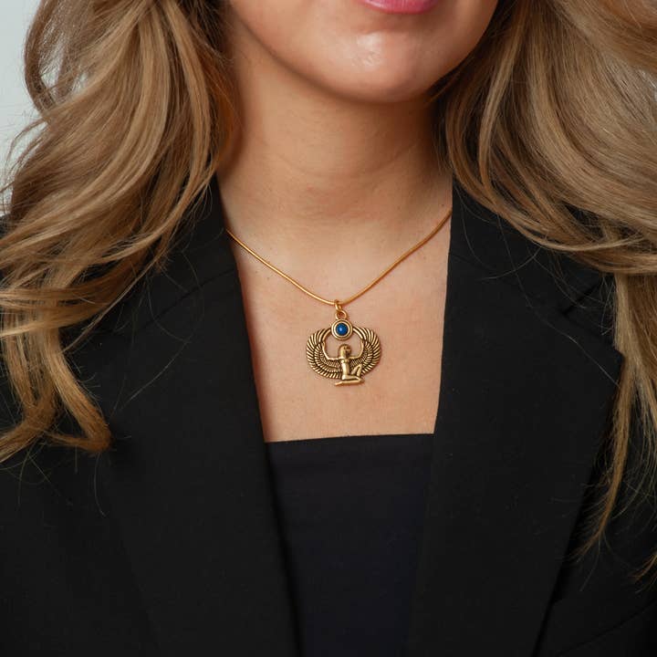 Discoveries, Inc. - Wholesale Pendant/Charm Necklace - Isis Pendant Necklace with Lapis - Egyptian Goddess3