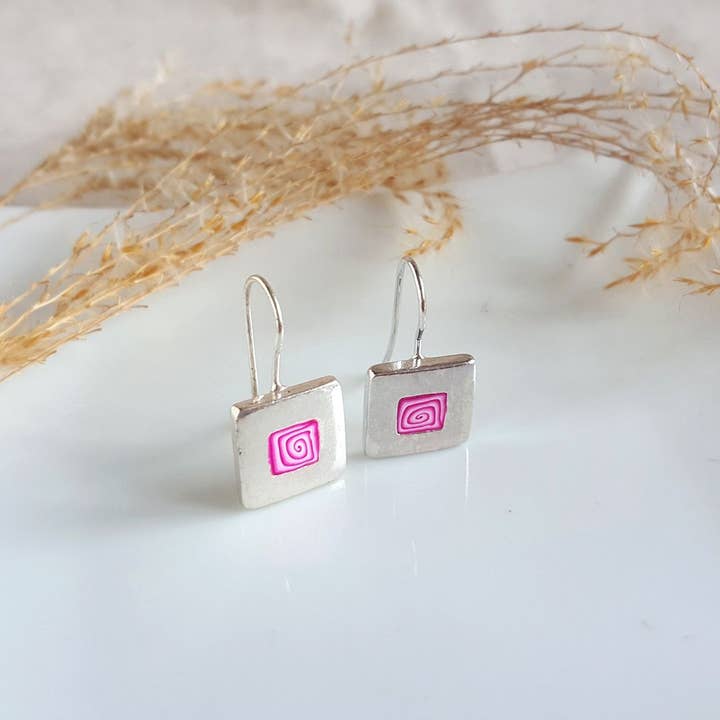 PASTACUITA – Engroshandel Hængeøreringe og creoløreringe – „Millefiori“ firkantede krog øreringe. klassisk og grundlæggende20