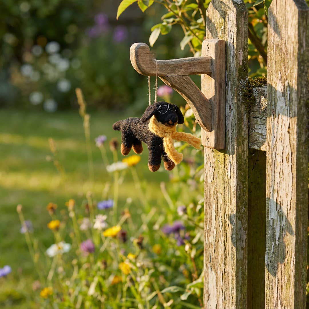 Felt So Good – wholesale Ornament – Handmade Felt Douglas the Dachshund Dog Decoration