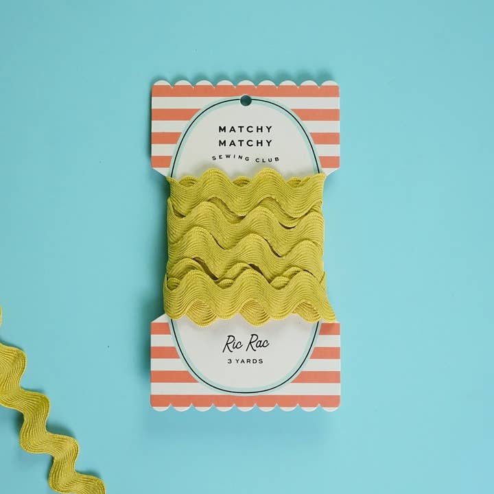 Matchy Matchy Sewing Club - Wholesale Fabric - Citron Big Ric Rac