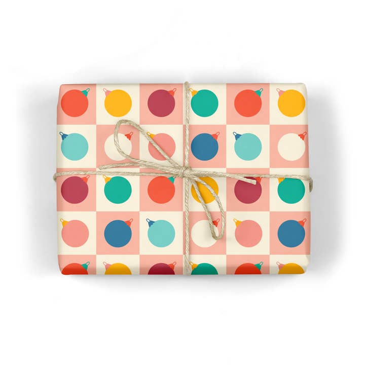 MELLOWWORKS - Wholesale Flat Wrap - Modern Christmas Ornaments Gift Wrap Sheet1