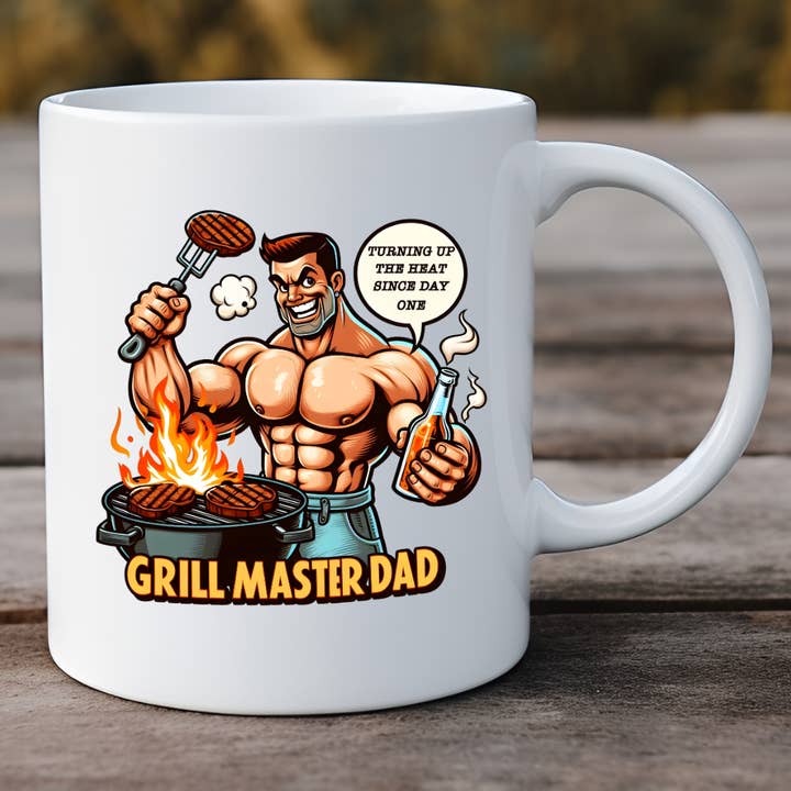 Grillmeister Papa Heizt Ein Seit Vatertagstasse für den Großhandel von Hello Gorgeous Mugs