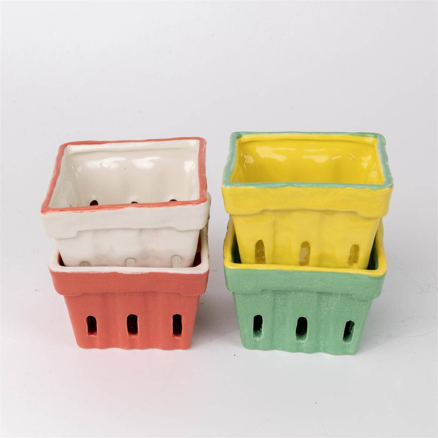 Audrey's Home & Gift - Vente Boîtes décoratives - Boîtes à baies en céramique (4 couleurs) (Paquet/08 Assorties)2