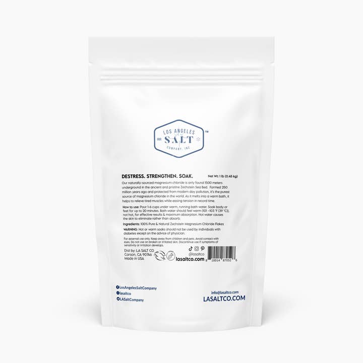 Los Angeles Salt Company – wholesale Bath salts – 1 lb Deep Sea Minerals™ Zechstein Magnesium Chloride Flakes