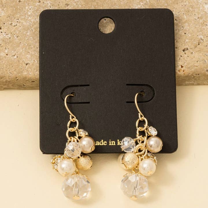 Anarchy Street - Wholesale Dangle Earrings - Mixed Pearl And Metallic Bead Cluster Dangle Earrings4