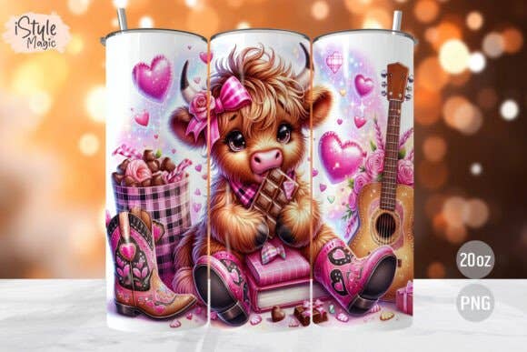 SubliMasterUK – wholesale Insulated mug/tumbler – Highland Cow / Handmade Tumbler Stainless Steel -20 OZ/ With Straw.5