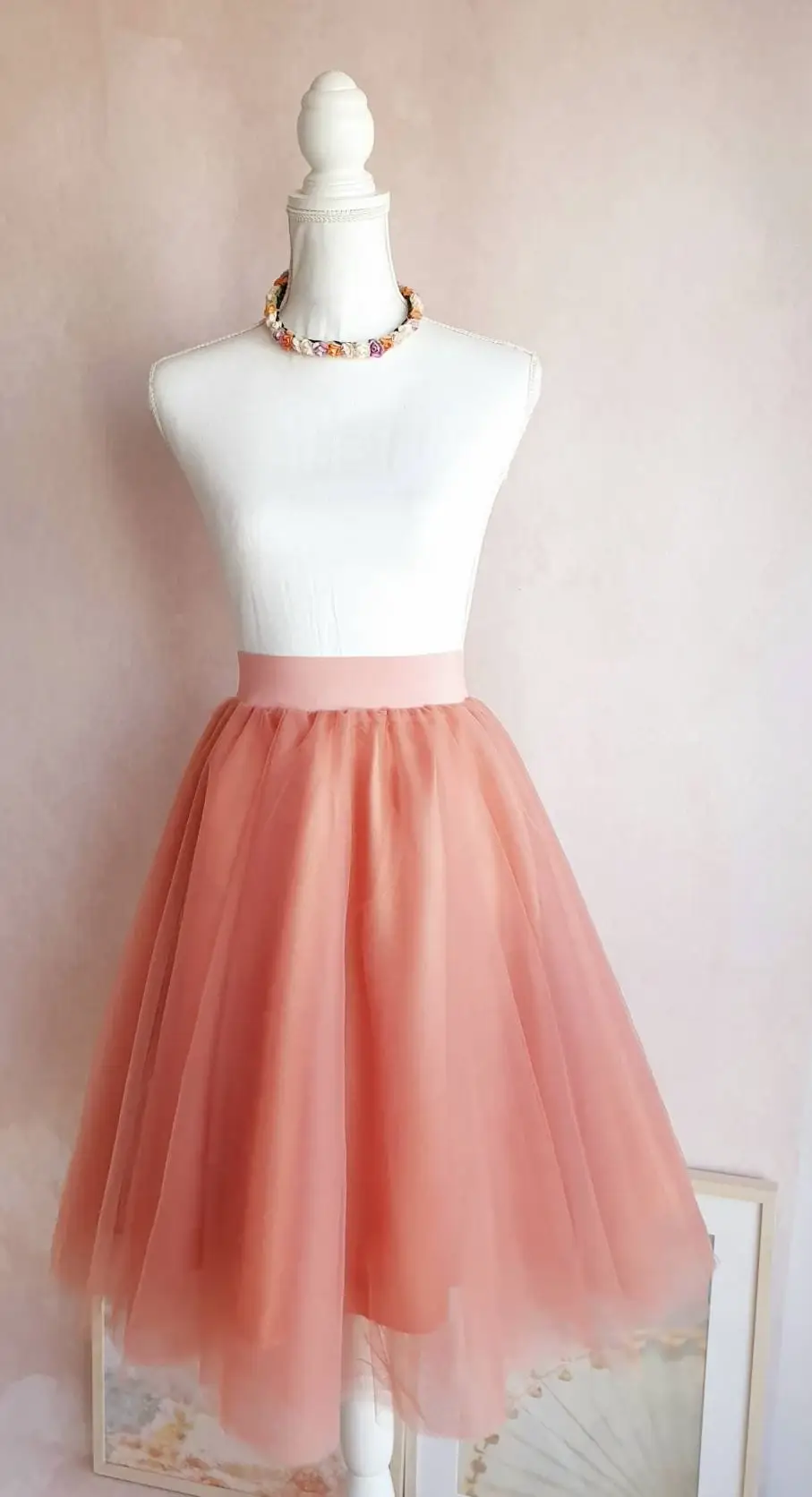Dumpi Boutique - Wholesale Skirt - Women's - Dusty Coral Tutu Midi Skirt1
