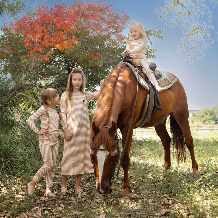 Classic Cherry and White striped Nightgown for wholesale by Shinu Child