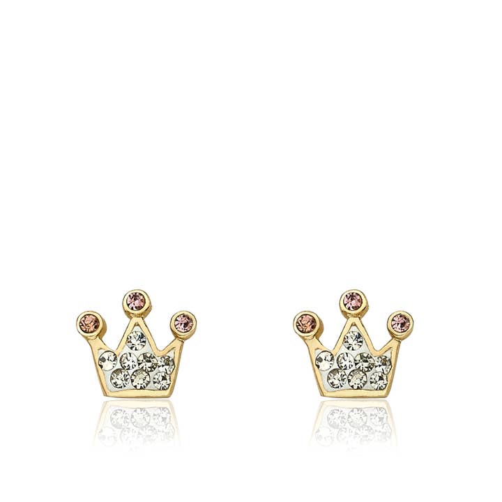 Crystal Crown Stud Earring for wholesale by Little Miss Twin Stars