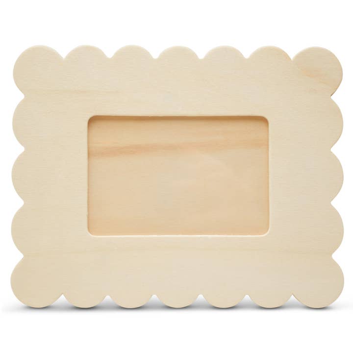 Woodpeckers Crafts - Wholesale Picture Frame - Unfinished Wood Scalloped Photo Frame, 6-3/8" X 8-1/8"