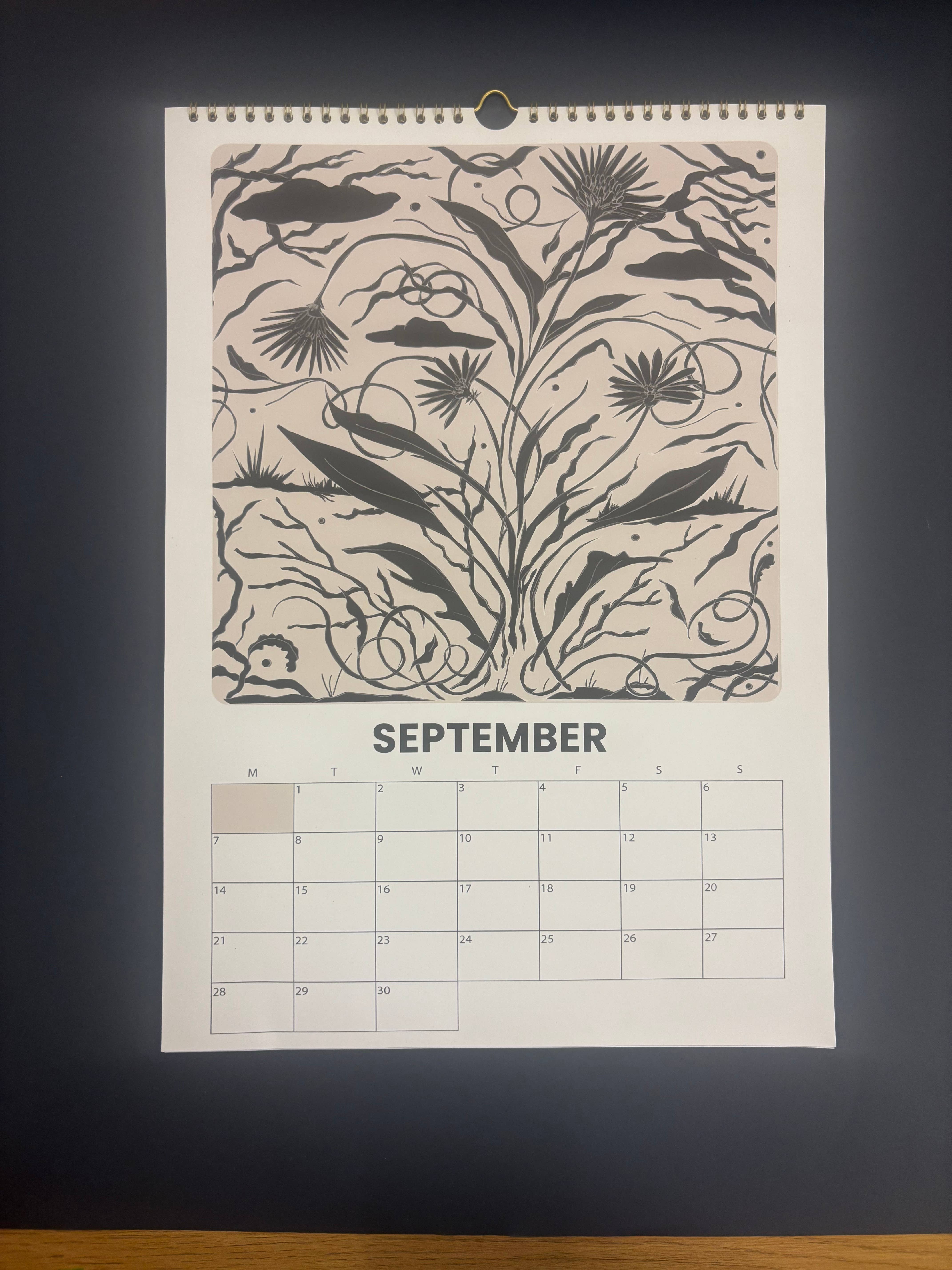 Tomekah George - Wholesale Calendar - Large 2026 Calendar, Flowers Wall Calendar - A313