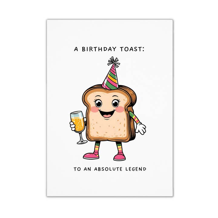 Unique Funny Birthday Card - Toast for wholesale by Smirk & Scribble