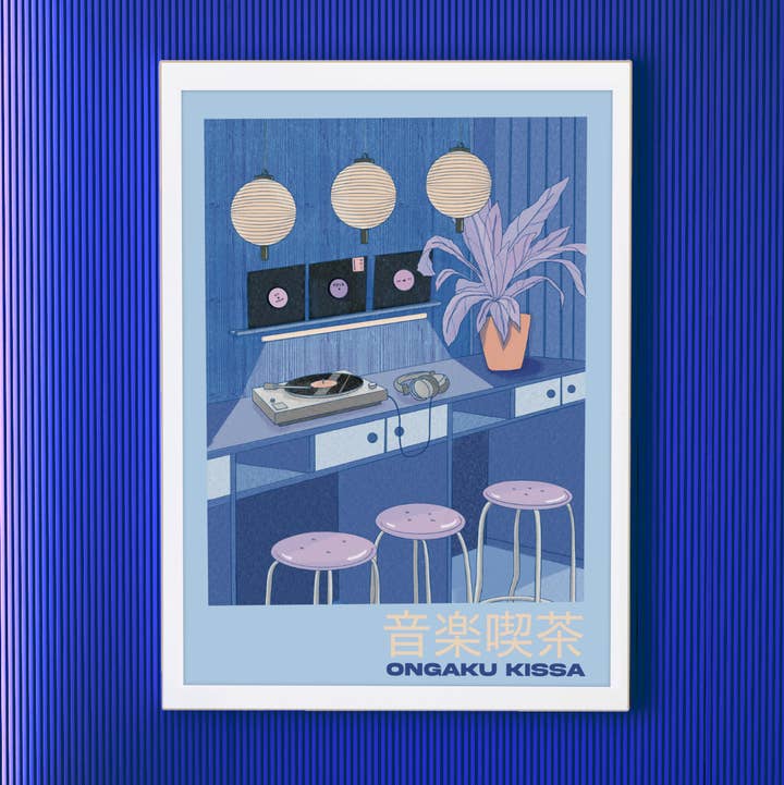 ANO Studio - Wholesale Art Print - A3 Ongaku Kissa BLUE art print 0