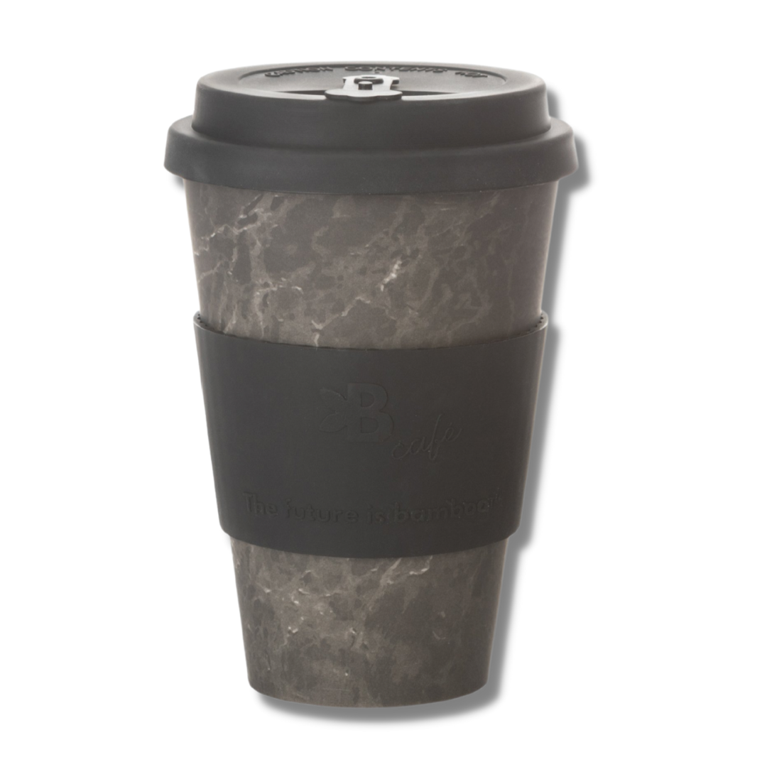 The future is bamboo - Wholesale Insulated Mug/Tumbler - Onyx Marble - B. Café Bamboo Reusable Cups1