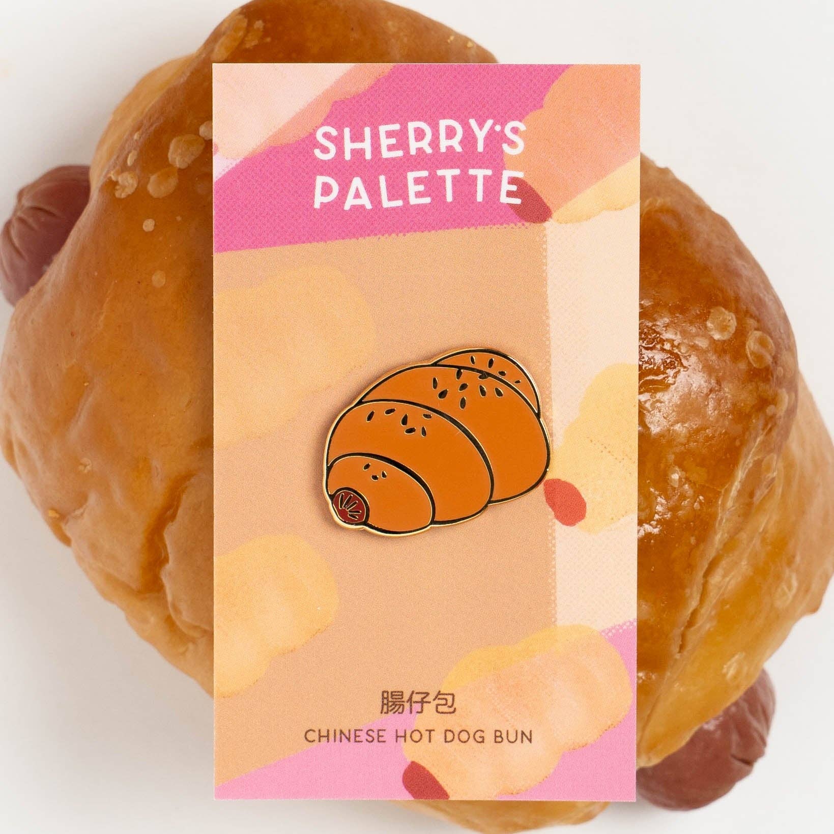 Sherry's Palette - Wholesale Lapel Pin/Button - Chinese Hot Dog Bun Enamel Pin1