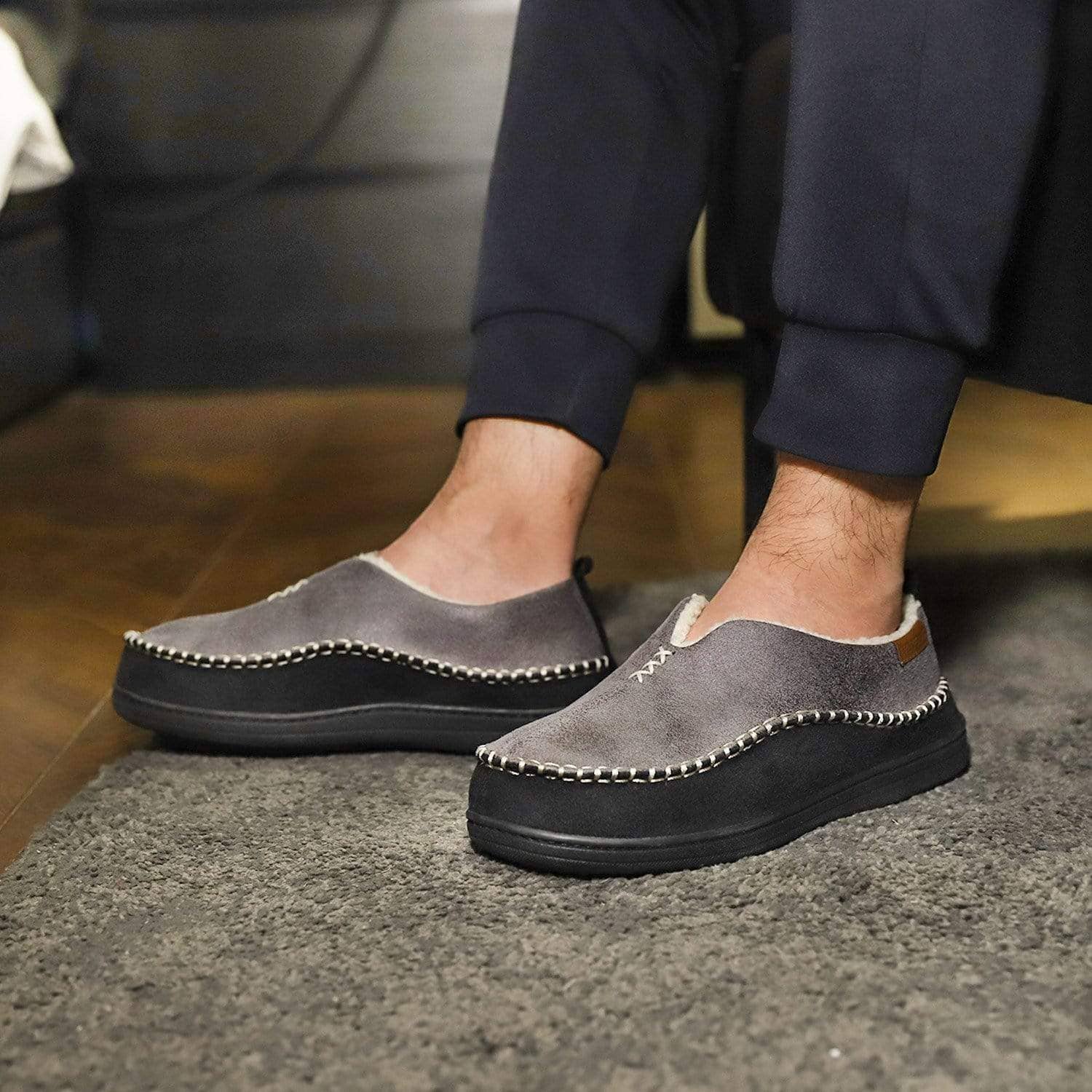 Vera Cosy – Chinelos - Homem por atacado – Chinelos masculinos felpudos sherpa mocassim14