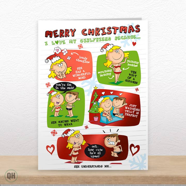 Jag älskar min flickvän - Folierad flickvän julkort för wholesale av Quitting Hollywood
