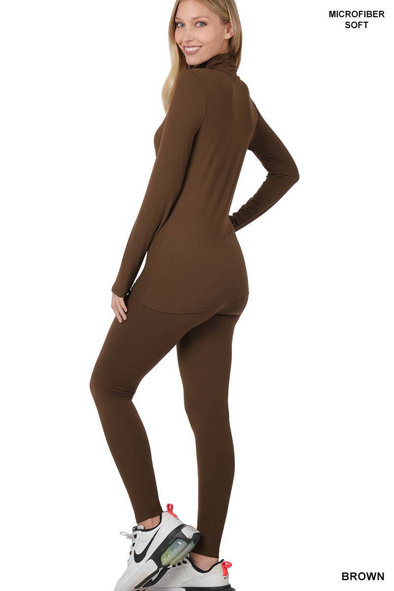 Vanilla Monkey – wholesale Lounge set – Women's – Brushed Dty Microfiber Mock Neck Top Leggings Set18