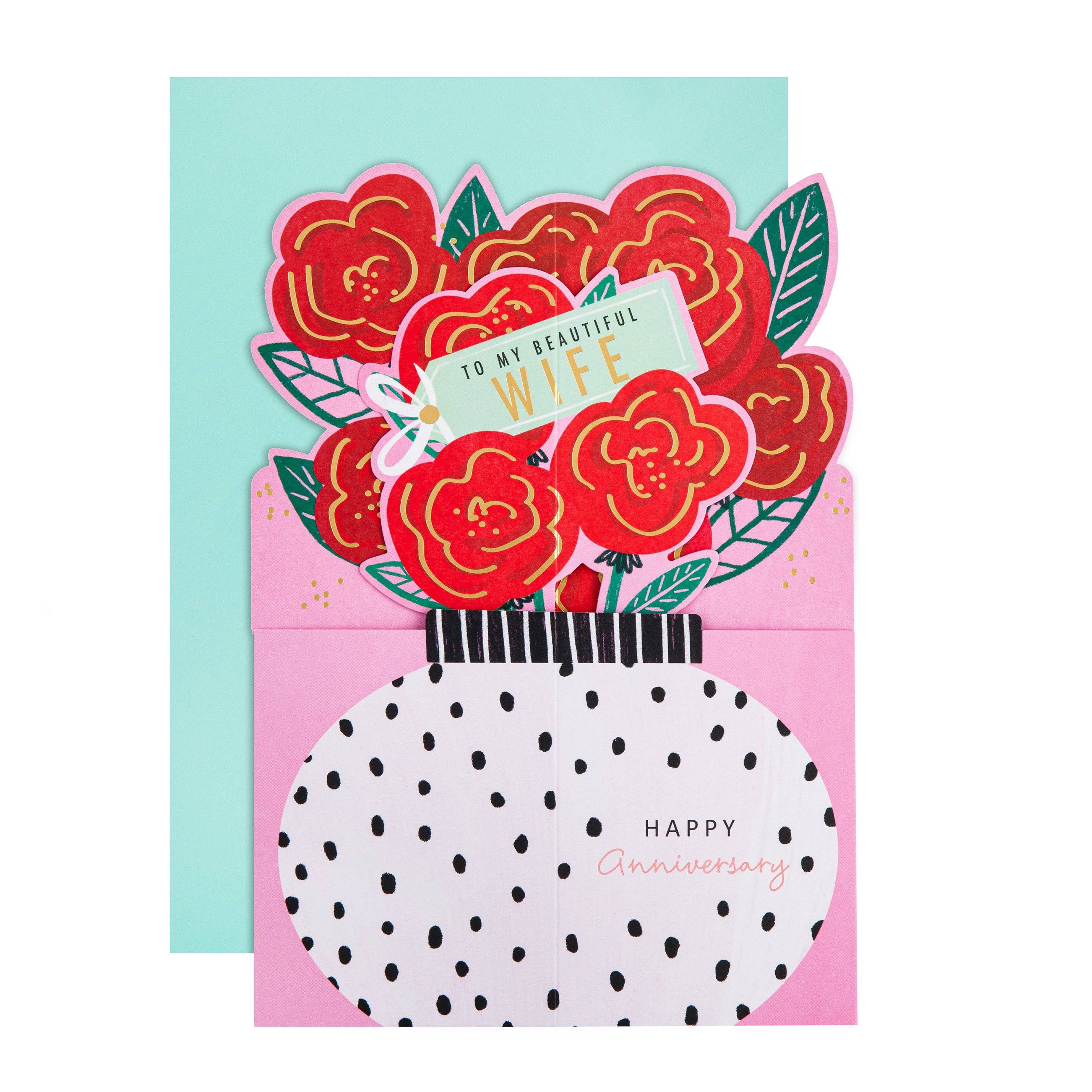 Hallmark - Wholesale Anniversary Card - Anniversary Card for Wife with 3D Pop-Up Roses4