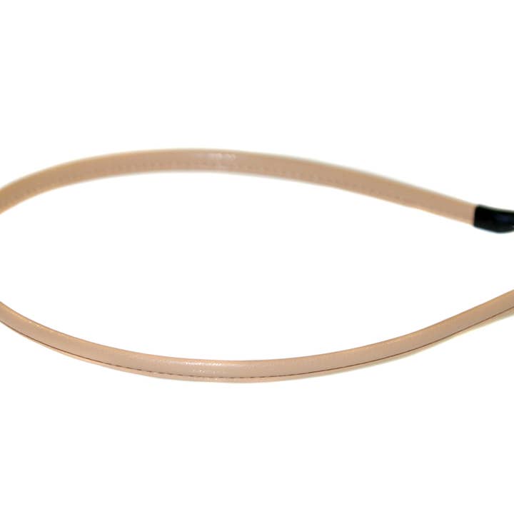 Dunne Alice band van kunstleer - HAB321 BEIGE voor wholesale door Hepburn & Co.