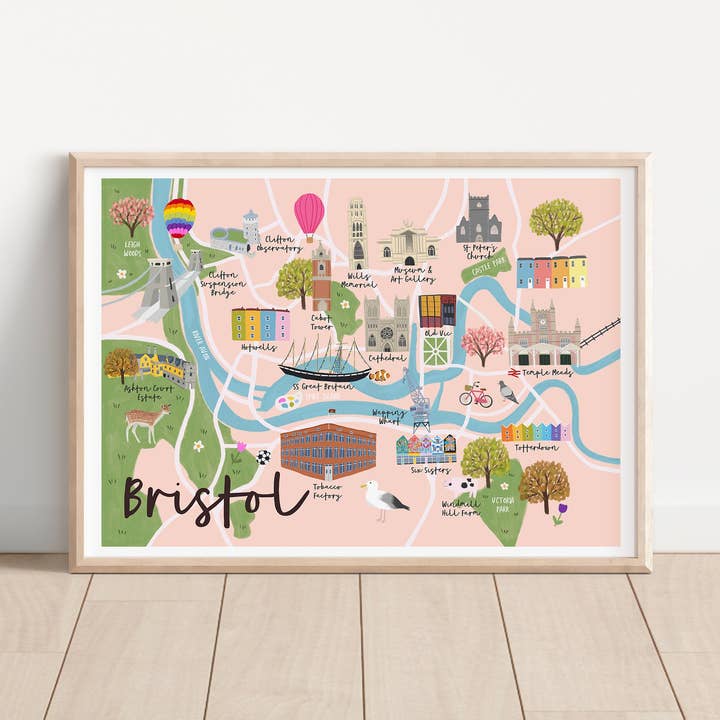 Bristol Carte Imprimer pour la vente par Sarah Frances