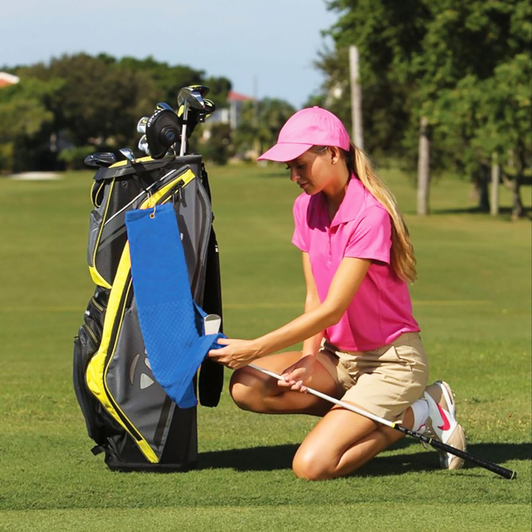 Pro Towels - Wholesale Sports Towel - Tri-Fold Platinum Velour Golf Towel: Grommet & Hook13