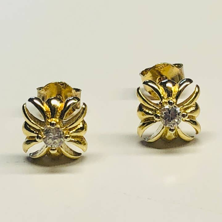 DEMARCA - Venta al por mayor Pendientes de botón/aretes de poste - Pendientes de pétalos D plata 9252