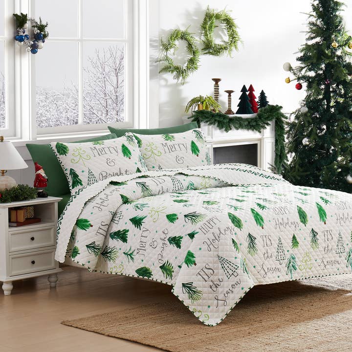 Parure de lit double en forme de sapin de Noël Avanti Linens pour la vente par Avanti Linens