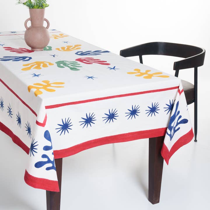 Inner Child - Wholesale Tablecloth - Celestial Matisse Blockprint Tablecloth