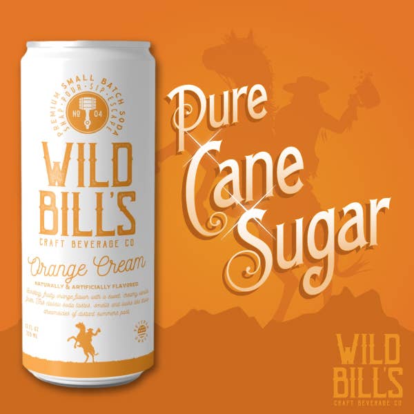 Wild Bill’s Craft Beverage Co. - Wholesale Soda/Carbonated Drink - Orange Cream - Premium Cane Sugar Soda, 12-Pack, Cans5
