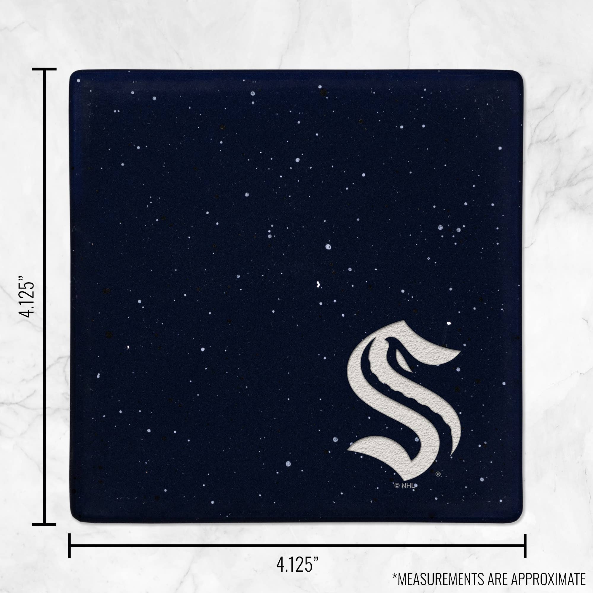 Rico Industries - Wholesale Coasters - NHL  Seattle Kraken Navy Laser Engraved Speckle  Coaster4