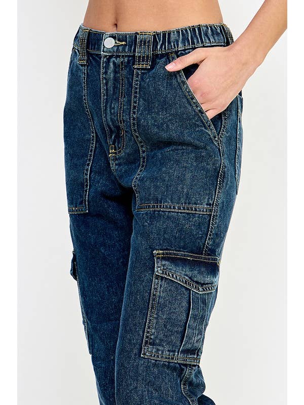 BLUE AGE – calças de ganga - Mulher por atacado – Calça Cargo Jeans para Jovens Patinadoras6