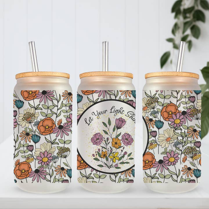 16 Oz Glass Can- Let Your Light Shine, Gifts for her for wholesale by The Inspiration Haven