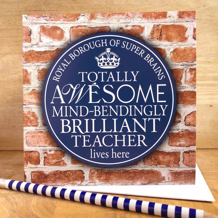 Tarjeta con placa azul para profesor impresionante para venta al por mayor de Samantha Morris