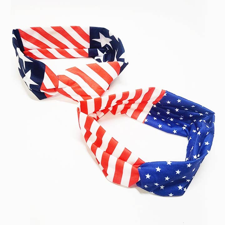 American Flag Print Head Wrap for wholesale by Funteze