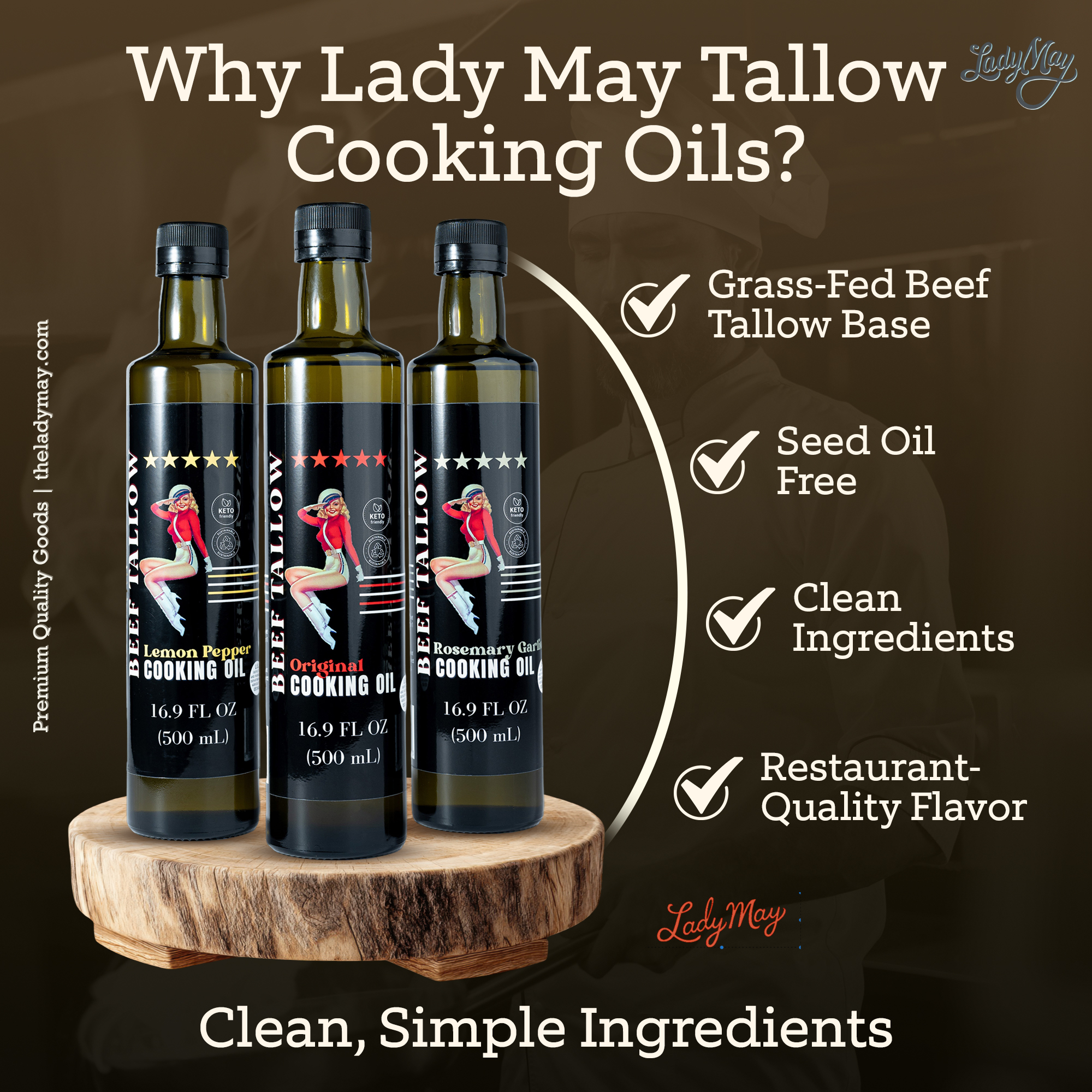 Lady May Tallow – wholesale Cooking oil – Premium Grass-Fed Beef Tallow Cooking Oil - Restaurant-Proven | Choose Your Flavor5