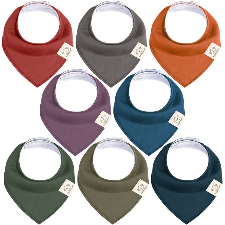 Thunder 8-pack Baby Bandana Bibs for Boys and Girls for wholesale on Faire