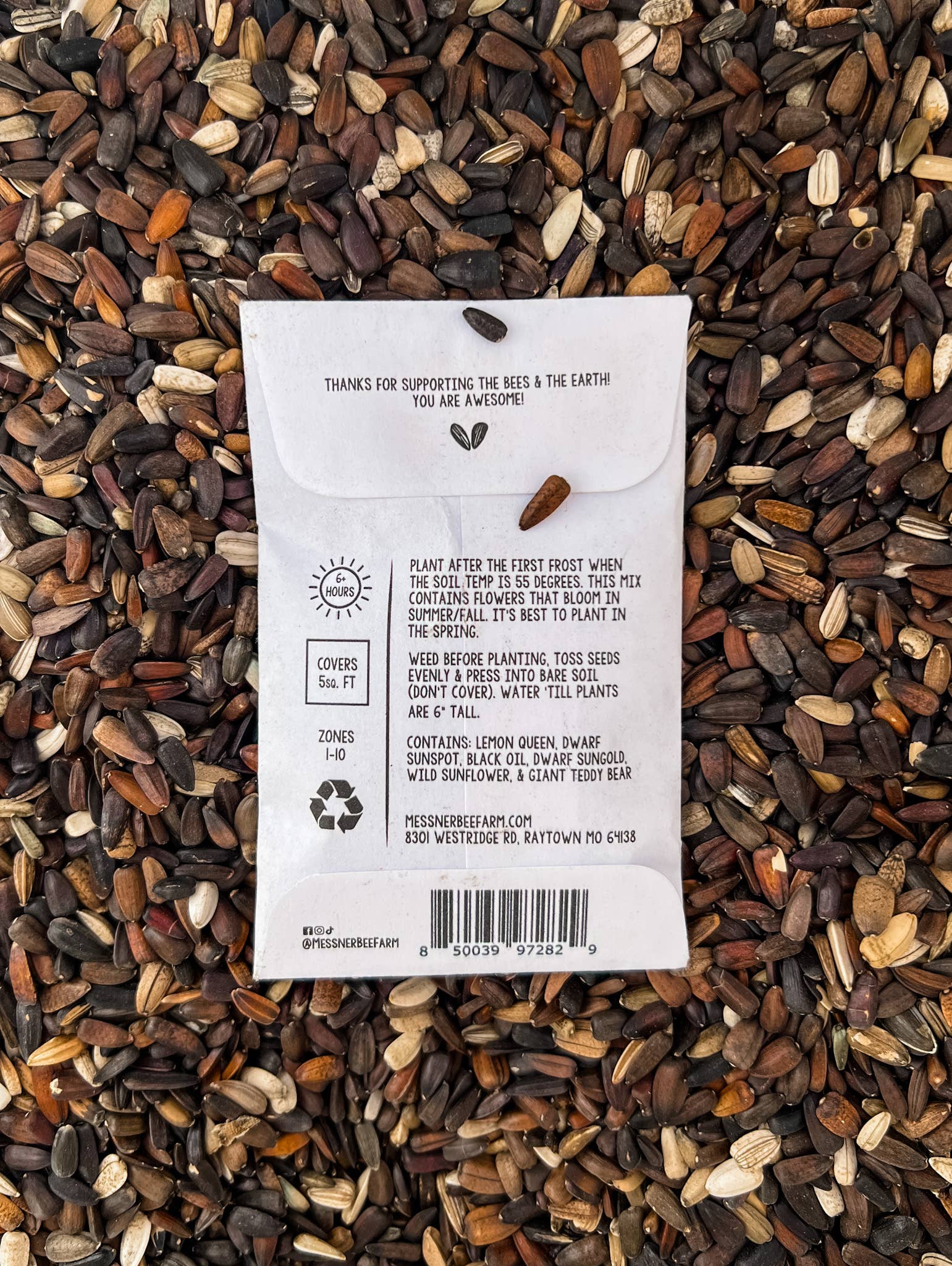 Messner Bee Farm - Wholesale Plant Seeds - Honeybee Sunflower Garden Seed Packet2