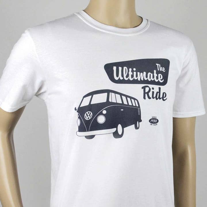 VW T1 Bus T-Shirt Unisex (XL) - The Ultimate Ride/White for wholesale by VW Collection by BRISA