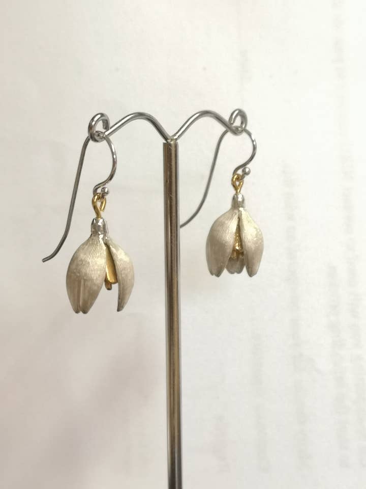 Snowdrop Earrings Made From Silver for wholesale by Andrew O'Dell Jewellery